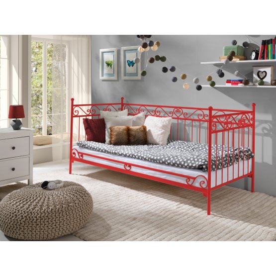 Fém ágy model 2S piros